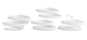 lot 5512 image: STORE 10-Piece Wall Mounted Shower Caddy in White Finish - Retail $0