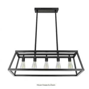 lot 5523 image: Feit Electric Katalyst 60-Watt 5-Light Matte Black Modern Adjustable CCT and 3-Light Modes Integrated LED Chandelier Light - Retail $195