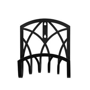 lot 5528 image: 125 ft. Americana Matte Black Steel Decorative Americana Hose Hanger Garden Hose Reel - Retail $27