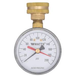 lot 5562 image: Watts DP IWTG 34 in. Plastic Water Pressure Test Gauge - Retail $38