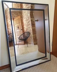 lot 5573 image: HDC 22x43 Black Double Framed Mirror - Retail $0