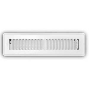 lot 5590 image: 2 in. x 12 in. 2-Way Steel Floor Register in White 8 pack  - Retail $14