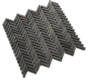 lot 5628 image: Chevron Stone Mosaic Tile - 12 x 12 Unpolished Natural Stone for Bathroom Walls Kitchen Backsplash and Accent Areas - Durable Easy Installation Low Maintenance - Pack of 15 - Retail $0