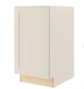 lot 5663 image: Avondale 18 in. W x 24 in. D x 34.5 in. H Ready to Assemble Plywood Shaker Trash Can Kitchen Cabinet in Antique White - Retail $0