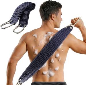 lot 78244 image: LOT OF TWO Packs Exfoliating Back Scrubber for Shower, 38 Inch Double-Sided Bath Exfoliator