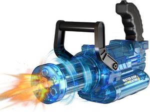lot 78245 image: Battery Powered Electric Water Gun for Adults & Kids   High Powered Automatic Gatling Water Gun with Rotating Barrel, 30FT Range, 400ml Capacity,Rechargeable (Blue)