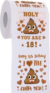 lot 78255 image: 18th Birthday Gifts for Boy or Girl - Happy Prank Toilet Paper - 18th Birthday Decorations, Party Supplies Favors - Novelty Bday Present for Him, Her, Friends - 18 Year Old Funny Gift for Guys - Brown