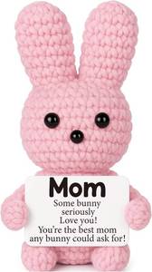 lot 78260 image: Mini Birthday Gifts for Mom from Daughter Son Positive Crochet Pink Bunny