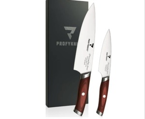 lot 78262 image: PrecisionEdge Ultra Sharp Japanese Chef Knife Set Professional Slice Cooking with Red Pakkawood Handles Japanese Kitchen Knives Sets without block Culinary Chef Knives (2PCs Knife Set)