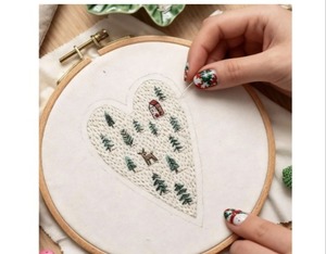 lot 78265 image: Embroidery Christmas Ornament Kits, DIY Heart Embroidery Christmas,DIY Heart Shaped Hand Embroidered Christmas OrnamentOrnament Kit,Unique Creative Gifts for Holiday Decorating