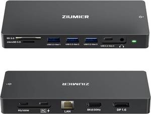 lot 78281 image: USB C Docking Station Dual Monitor, 12 in 1 Laptop Docking Station