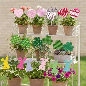 lot 78289 image: Amyhill 18 Pcs Garden Decor for Outside Heart Metal Garden Stakes