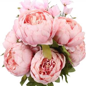 lot 78297 image: Duovlo Springs Flowers Artificial Silk Peony Bouquets Wedding Home Decoration,Pack of 1 (Spring Light Pink)