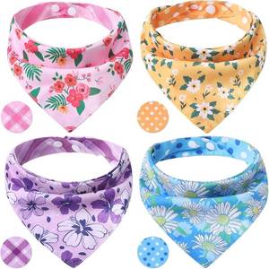 lot 78323 image: PAWCHIE Spring Dog Bandanas Small Reversible Styles Pet Triangle Scarf Bibs - Adjustable with Two Snaps - Kerchief Set Accessories for Dogs, Puppy, Cats, L