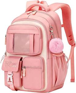 lot 78327 image: JiaYou Girls Dopamine Color Backpack Casual Daypack fit for School travel outdoor activities(Peach Pink,26 Liters)