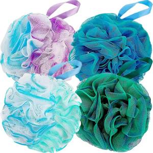 lot 78338 image: Fu Store Loofah Sponge Shower Loofahs 4 Colors Bath Sponges Body Scrubbers