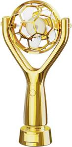 lot 78358 image: Soccer Trophy Shaped Handheld Fan, Soccer Gifts for Sports enthusiasts, Kids, Boys and Girls, Portable USB Rechargeable Mini Fan for Stadium, Game Day, 2026 World Soccer Event, Outdoor, Gold