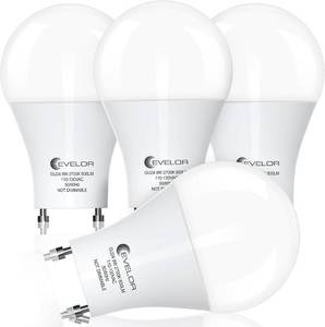 lot 78369 image: evelor GU24 LED Light Bulbs,60 Watt Equivalent,Soft White 2700K,4-Pack