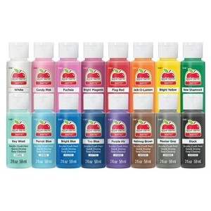 lot 78372 image: Apple Barrel PROMOABIII Matte Acrylic Craft Paint Set, 2 fl oz, 16 Pc