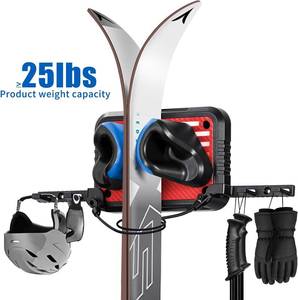 lot 78397 image: Ski Rack Wall Mount Ski & Snowboard Skateboard Wall Mount Fits Any Board holder Up to 25lbs Vertical Ski Storage Rack for Home & Garage Space-Saving Winter Gear Organizer 1Pack