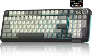 lot 78429 image: SOLAKAKA A99 Pro Wireless Mechanical Keyboard with LCD Screen & Metal Knob, 2.4GHzBT5.0USB-C, RGB Backlit Gaming Keyboard, Hot Swappable, Creamy Keyboard with Gasket Structure, for WinMac