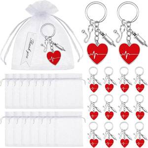 lot 78453 image: Kigeli 16 Pcs Nurse Gifts for Women Nurse Keychain RN Gifts Nurse Week Appreciation Gifts Nursing Graduation Gifts (Heart)