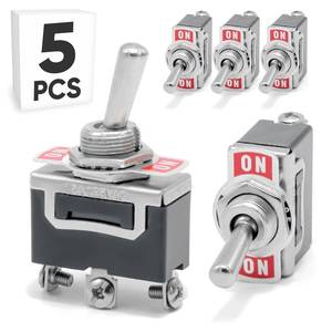 lot 78491 image: 5-Pack Automotive Toggle Switch KN3C-103, ONOffON SPDT 3Pin 20A 12mm0.47 Heavy Duty Bakelite Rocker Switches Silver-Plated Copper Terminal for Auto Car Marine Boat