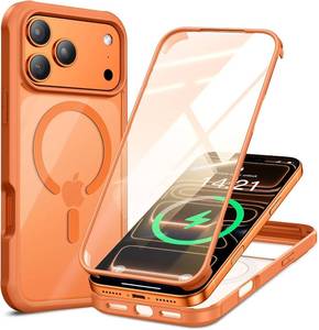lot 78519 image: VOFATA for iPhone 17 Pro Case, 360 Full Body with Built-in 9H Tempered Glass Screen Protector, Fit for MagSafe, Mil-Grade Drop Protection, Drop Proof Magnetic iPhone 17 Pro Phone Case, Orange