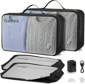 lot 78529 image: Gonex Vacuum Travel Bags with Pump, Reusable, 2-Pack