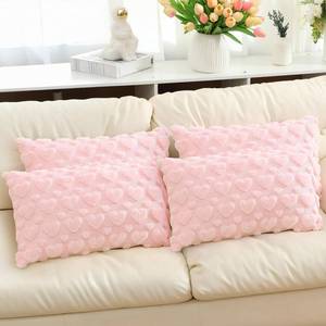 lot 78544 image: Mixweer 4 Set Valentines Pillow Covers Heart Throw Pillow Cases Valentines Decorative Cushion Pillowcase Gifts for Sofa Couch Home Anniversary Decorations(Pink,12 x 20 Inch)