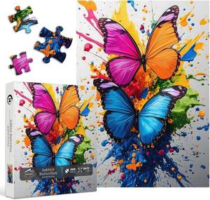 lot 78577 image: PICKFORU Butterfly Jigsaw Puzzles 1000 Pieces for Adults, Gradient Color Explosion Puzzles, Difficult Art Impossible Puzzle