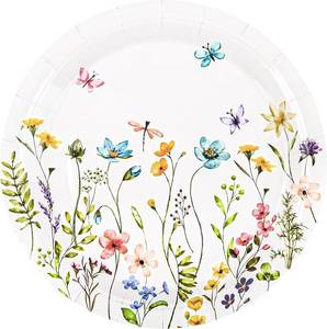 lot 78626 image: AllReal 24 Pcs Wildflower Disposable Paper Dessert Plates