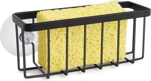 lot 43575 image: Kaishun Suction Sponge Holder for Kitchen Sink, for Sponges & Soap, Black