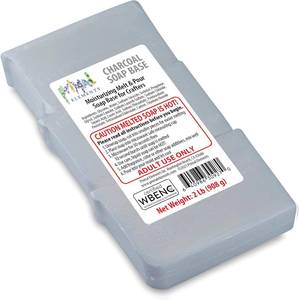 lot 43579 image: Primal Elements Activated Bamboo Charcoal Soap Base - Moisturizing Melt and Pour Glycerin, 2 Pound,White