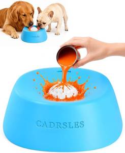 lot 78652 image: Slow Feeder Dog Bowl with Rolling Ball, Anti-Slip Lick Bowls with Ball