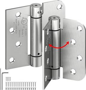 lot 78675 image: 2-Pack 4 Inch Self Closing Door Hinges,Square & 58 Radius Corners