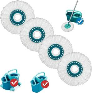 lot 78733 image: 4 Pack Spin Mop Heads Replacement Compatible with Leifheit Clean Twist 52019