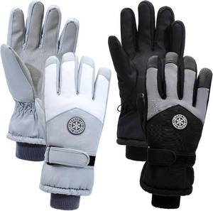 lot 78749 image: 2 Pairs Winter Ski Snow Gloves for Women & Men - Waterproof, Windproof, Touchscreen, Thermal Warm Gloves for Cold Weather