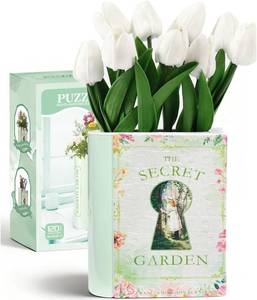 lot 78753 image: 3D Puzzle Vase for Adults Kids, 120 Pcs Puzzle Book Vase for Flowers, Arts and Crafts for Kids 4-6, Adults, Girls, Cute Unique Vases for Book Shelf Decor, Books Lover Gifts for Women(Secret)