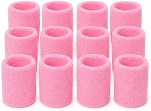 lot 78804 image: Sports Wristbands Sweatbands 12 Pack, 4 3 Inch Cotton Athletic Wrist Sweat Bands for Basketball Football Tennis Gym Workout, Flexible Fit for Adults & Youth