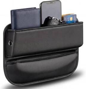 lot 78806 image: Car Seat Gap Filler Organizer, Premium Leather Seat Gap Filler Organizer, Easy Access Multi-Purpose Organizer For Car (Black, 1 Pack)