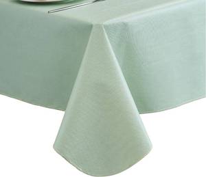 lot 78812 image: Rectangular Vinyl Tablecloth with Flannel Backing, Green Size 70x52