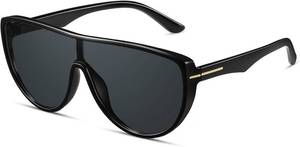 lot 78832 image: Oversized Aviator Sunglasses for Women, Retro Shield 70s Vintage