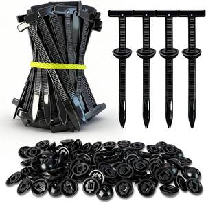 lot 78839 image: Nylon Universal Cable Tie Buckle Heavy Duty Self-Locking Zip Ties Holder with Pin & Button Design, Plastic Cable Ties Tool Fasteners Car Body, UV Resistant Zipties for Car Daily Auto Fixing (150Pcs)