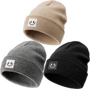 lot 78841 image: FURTALK 3 Pack Toddler Kids Beanie Baby Winter Hat Knit Boys Girls Kids Embroidered Warm Cap