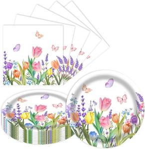 lot 78843 image: Tulip Paper Plates 7 Inch 20 Pcs  Napkins 20 Pcs Set