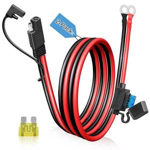 lot 78852 image: SAE to O Ring Connector 2FT 10AWG, SAE Battery Quick Connect Plug Waterproof Extension Cable for Solar Panel, Street & Road Glide Motorcycle Charging Port Upgrade, RV, Solar Generator Battery Charger