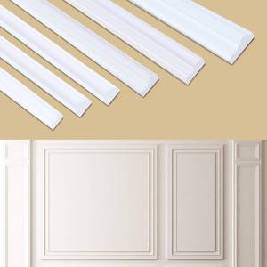 lot 78855 image: Soengsau Peel and Stick Accent Wall Molding, 118.1L x 1.1W Lightweight Self-Adhesive Chair Rail Trim for Interior Decoration