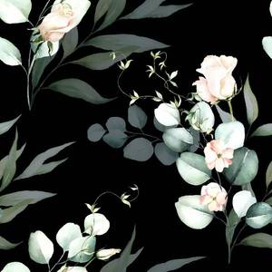 lot 78857 image: Black Rose Floral Wallpaper Peel and Stick Botanical Wall Decor