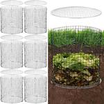 6PCS Inground Worm Composter, 11.8x11.8 Inch Outdoor Metal Compost Bin for Garden Beds Detachable Vermicomposting Bin for Recycling Kitchen Food Waste
